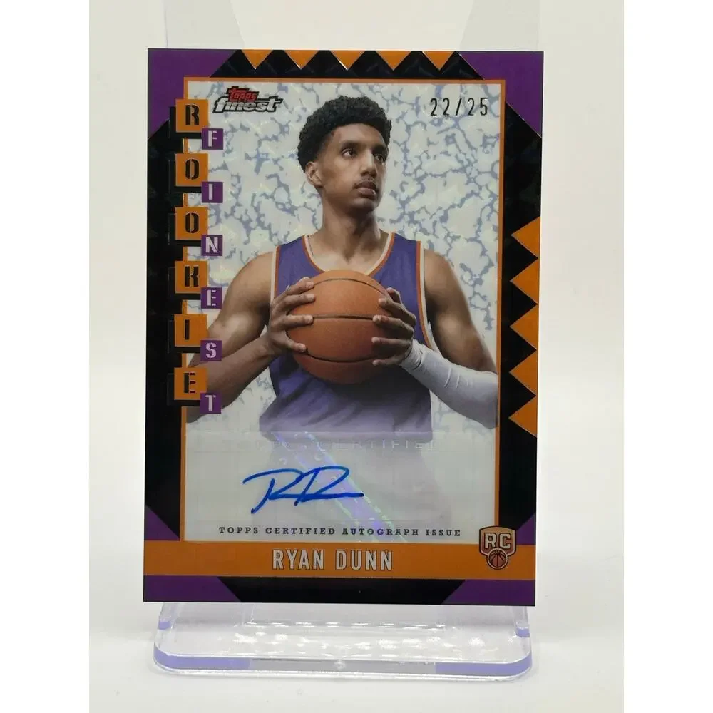 2024-25 Topps Finest Ryan Dunn Rookie Black Refractor Auto 22/25 SP Suns RC - Picture 1 of 2